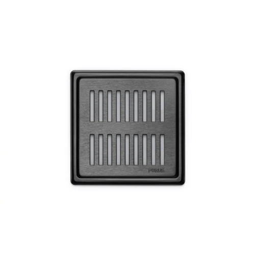 Kratka RIB 150x150mm - kolor czarny mat do wpustów ⌀130 oraz ⌀150