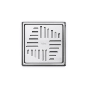 Ruszt ART DECO 200x200mm - stal szczotkowana do wpustów ⌀150 