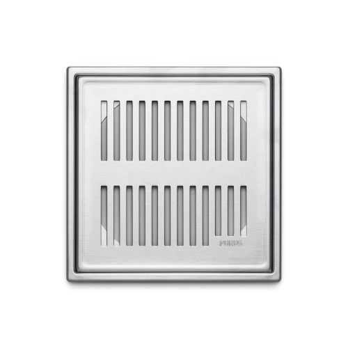 RIB 200x200 - stal szczotkowana do wpustów ⌀150 