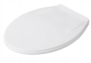 Deska sedesowa  PPC biała - uniwersalna typu "O" ekonomiczna, rozstaw zawiasów 110-180mm, waga 1000g