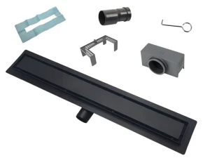 Odpływ Liniowy ORDOS 500mm 2w1 - do wypełnienia płytką + panel CZARNY MAT