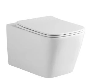 Miska WC TRON Biała - bezkołnierzowa, odpływ 10cm, rozstaw otworów 18cm + deska SLIM